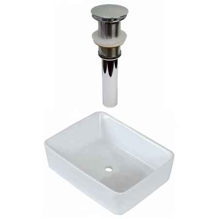 18.75-in. W Above Counter White Vessel Set For Deck Mount Drilling -  AMERICAN IMAGINATIONS, AI-31597